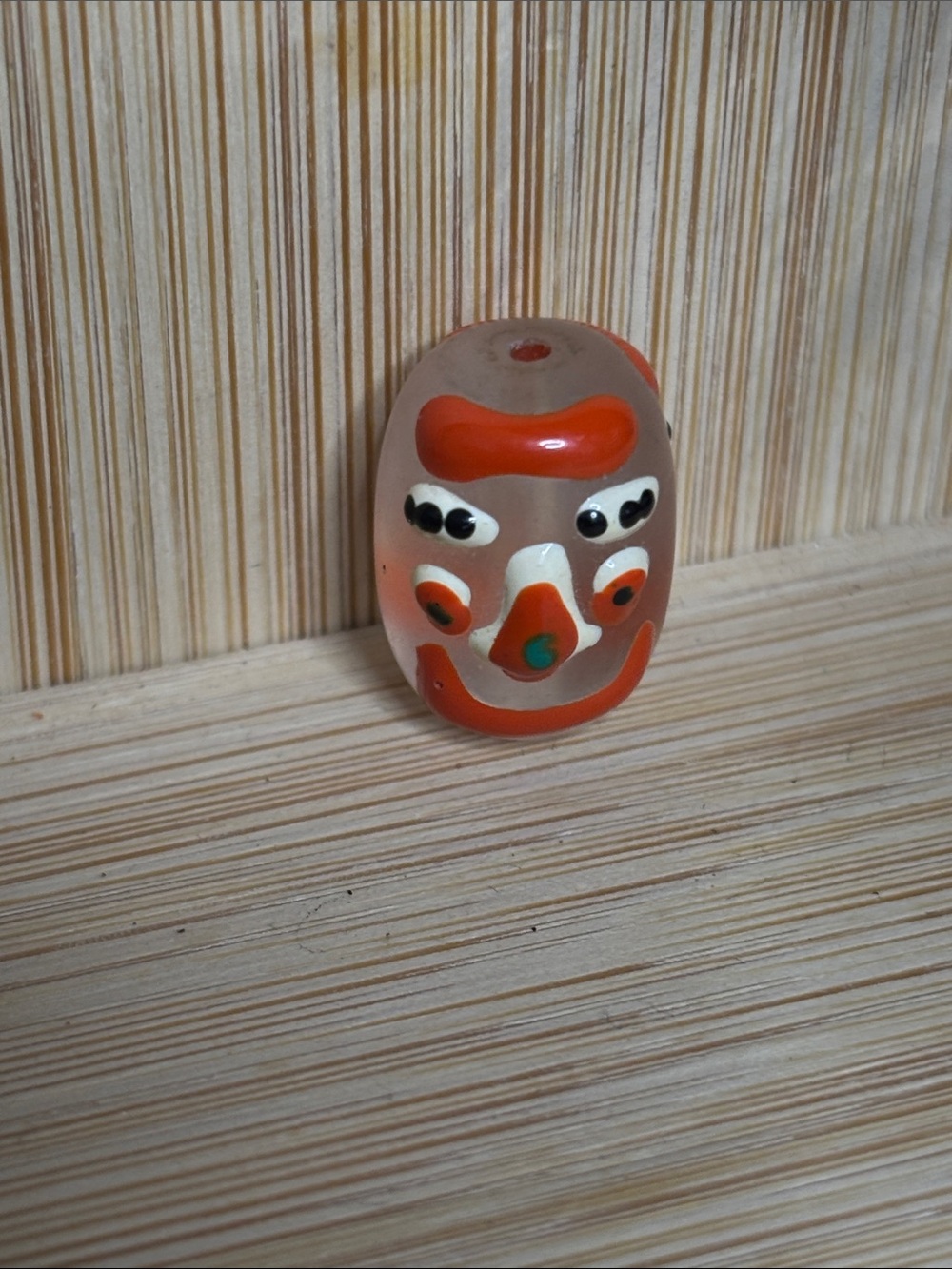 Handmade Orange Face Glass Bead - Crafting Unique Rare